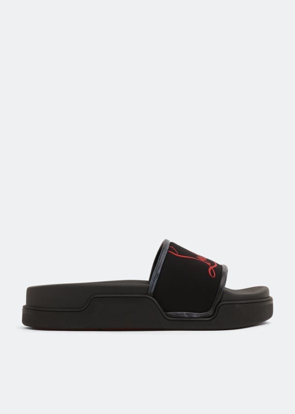 

Шлепанцы CHRISTIAN LOUBOUTIN Navy pool slides, черный