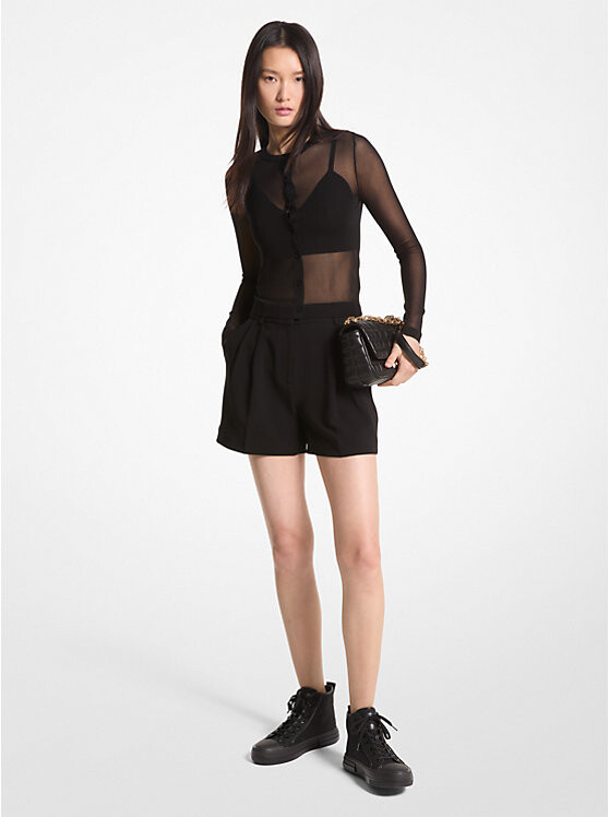 

Шорты Michael Kors Pleated Crepe, черный