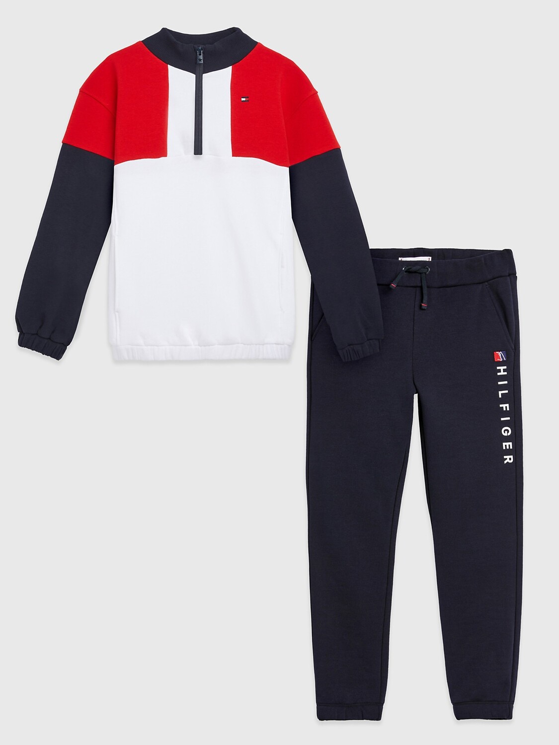 

Детский комплект из свитшота и брюков с цветными блоками Tommy Hilfiger, небо пустыни