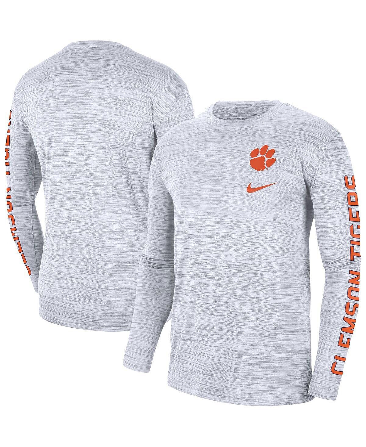 

Мужская белая футболка с длинным рукавом clemson tigers velocity legend team performance Nike, белый