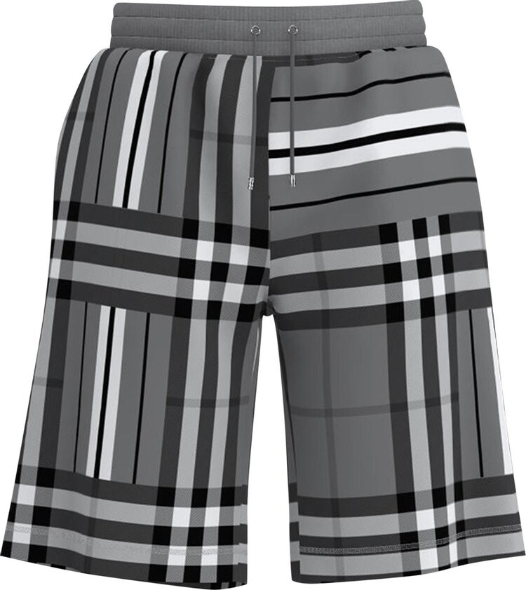 

Шорты Burberry Check And Stripe Jacquard Shorts 'Dark Grey Melange', серый