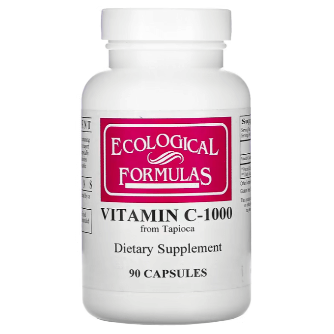 Витамин C Ecological Formulas 1000 мг, 90 капсул ecological formulas аллитиамин витамин в1 50 мг 250 капсул