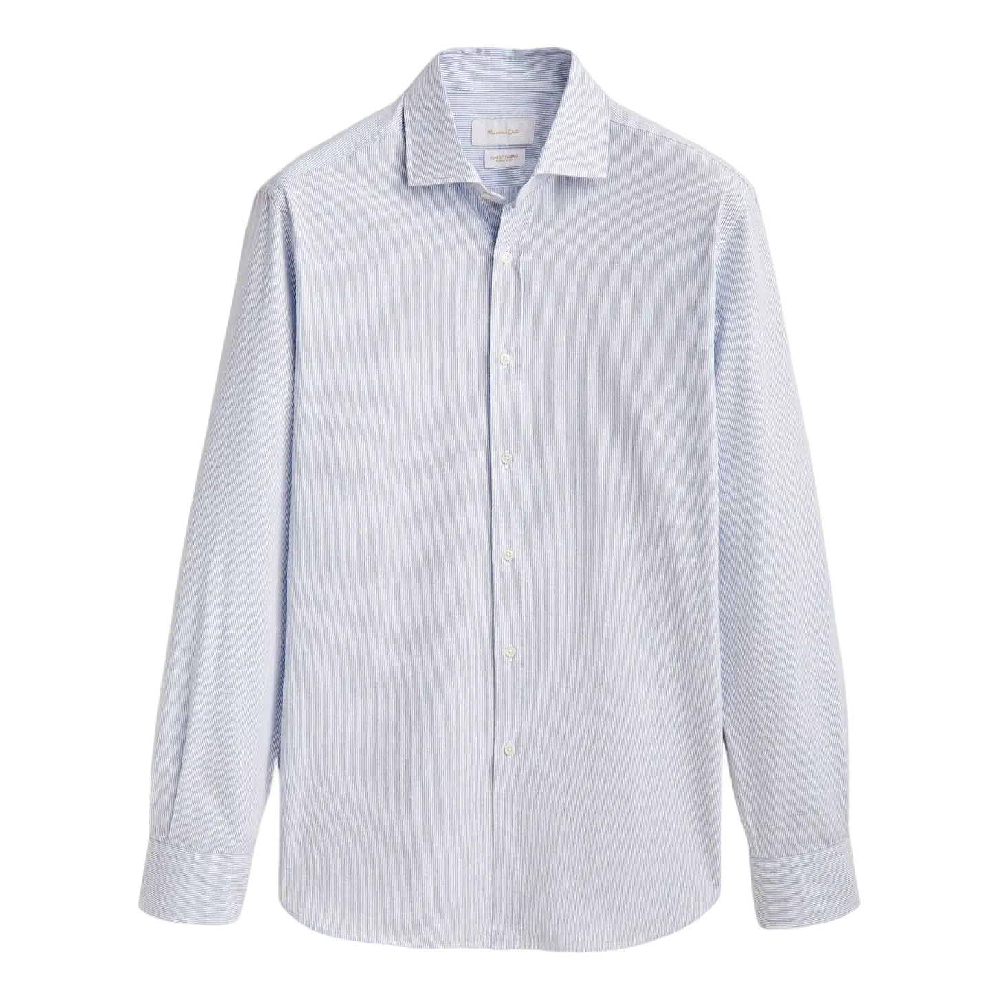 

Рубашка Massimo Dutti Slim Fit Cotton Striped Melange, голубой