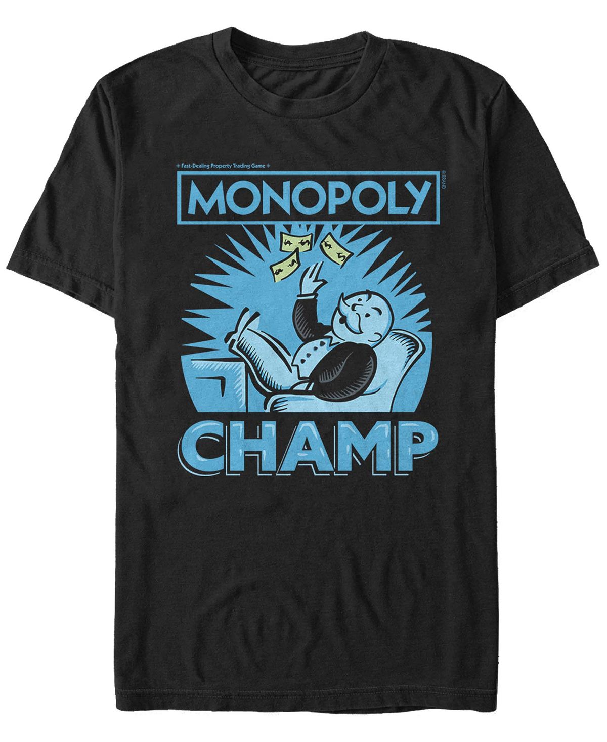 Мужская футболка с коротким рукавом monopoly champ money toss Fifth Sun, черный