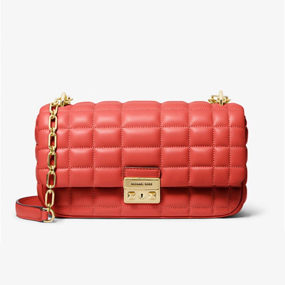 

Сумка Michael Michael Kors Tribeca Large Quilted Leather, розово-красный