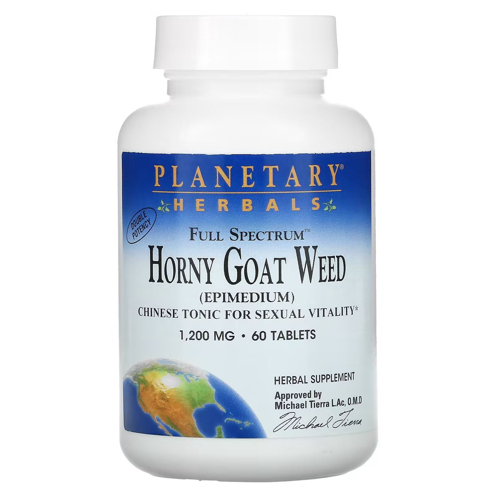 Planetary Herbals, Full Spectrum, горянка крупноцветковая, 1200 мг, 60 таблеток planetary herbals chaga full spectrum 1000 mg 30 tablets