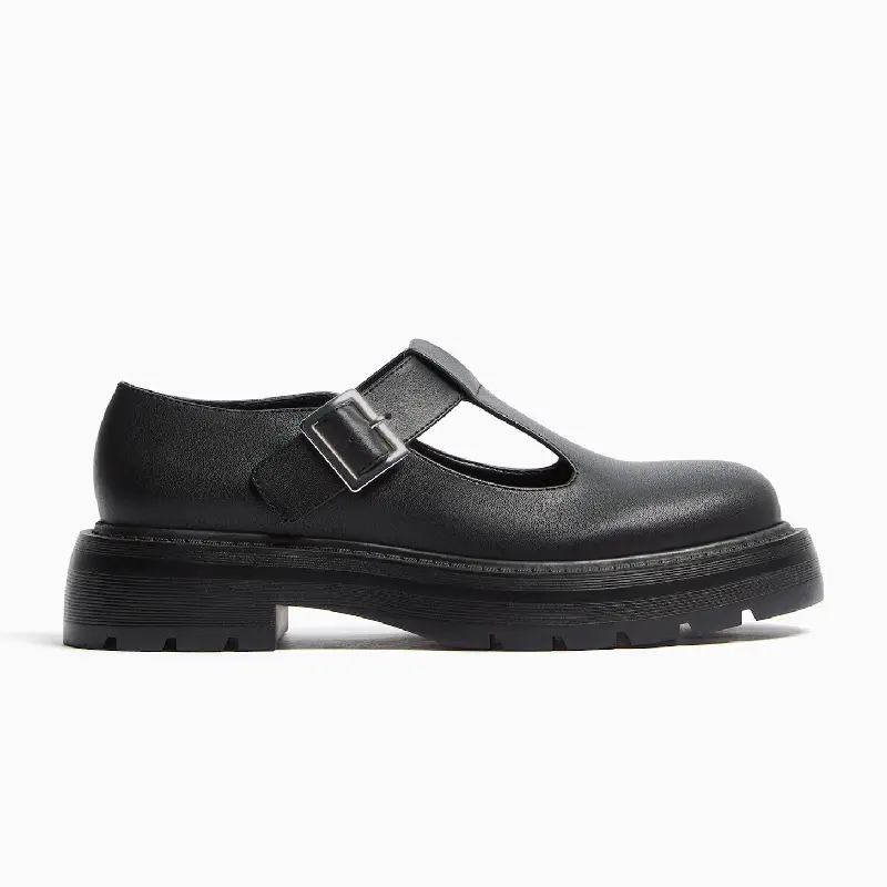 

Туфли Bershka Flat Mary Jane, черный