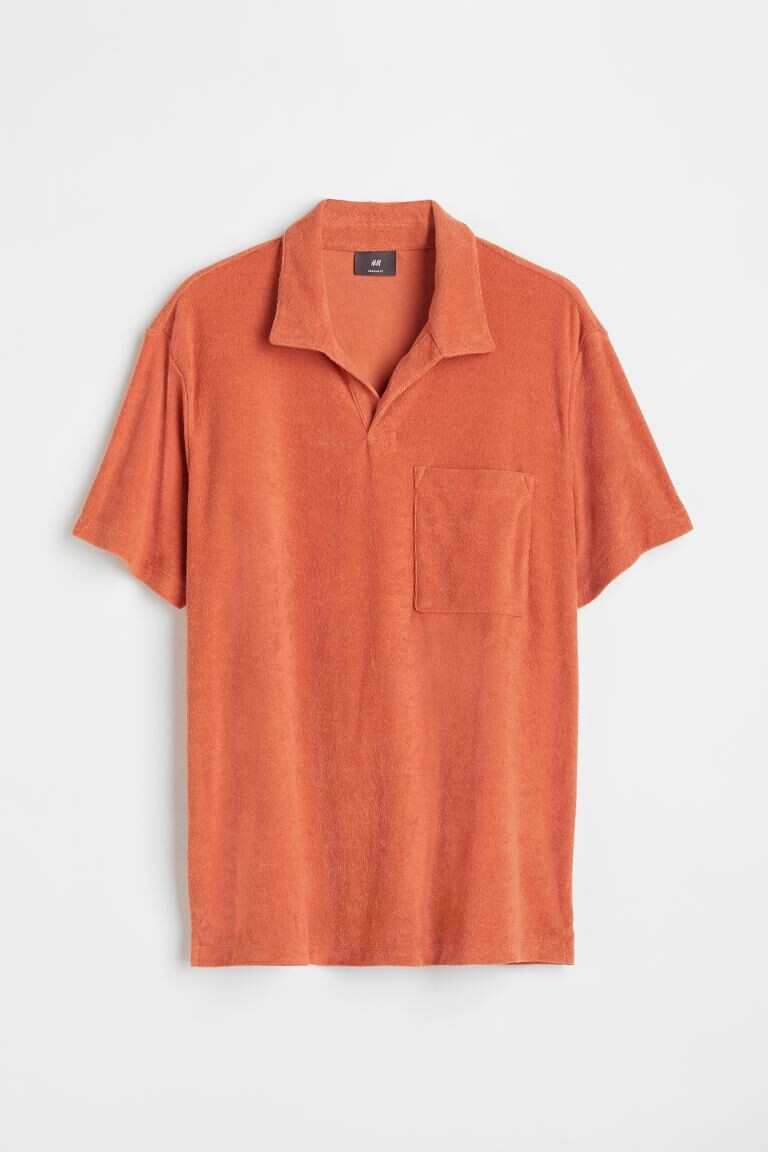 

Поло H&M Regular Fit Terry, оранжевый