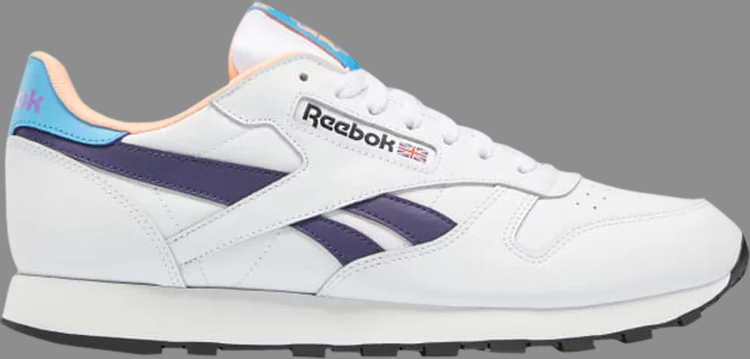 Кроссовки Reebok Classic Leather, бело-синий - фото