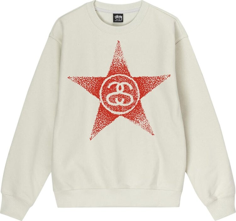 

Толстовка Stussy Stars Crew 'Stone', кремовый, Бежевый