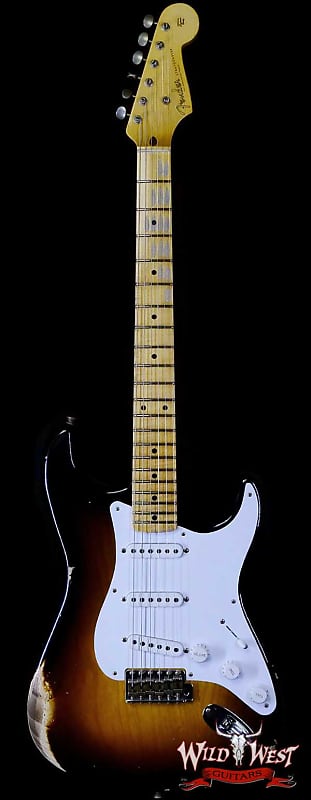 Электрогитара Fender Custom Shop Limited Edition 70th Anniversary 1954 Stratocaster Relic Wide Fade 2 Tone Sunburst 7.30 LBS fender mij final fantasy xiv stratocaster jd22100339 8 фунтов 6 6 унции