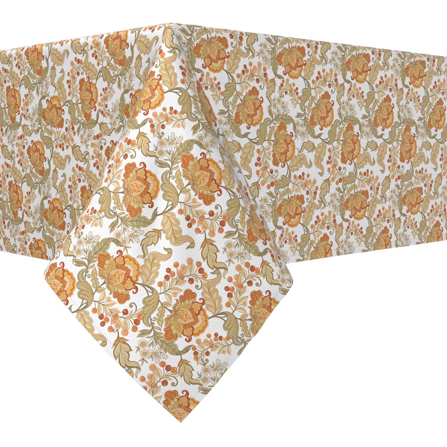 Прямоугольная скатерть, 100 % хлопок, 60х84 дюйма, с цветочным принтом в винтажном стиле. прямоугольная скатерть 100 % хлопок 60х84 дюйма с цветочным принтом в винтажном стиле