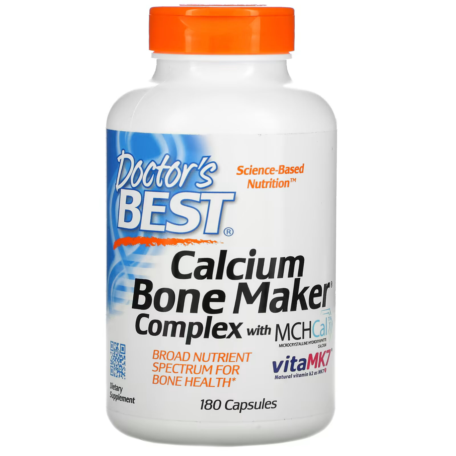 цена Doctor's Best, Calcium Bone Maker, комплекс с MCHCal и VitaMK7, 180 капсул