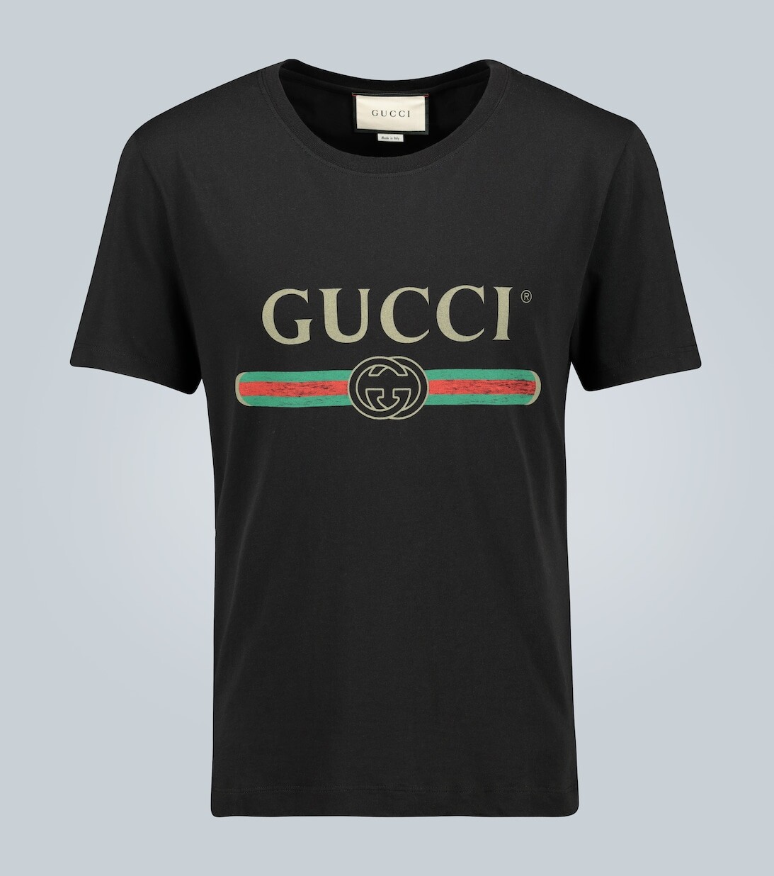 

Хлопковая футболка оверсайз с логотипом Gucci, черный