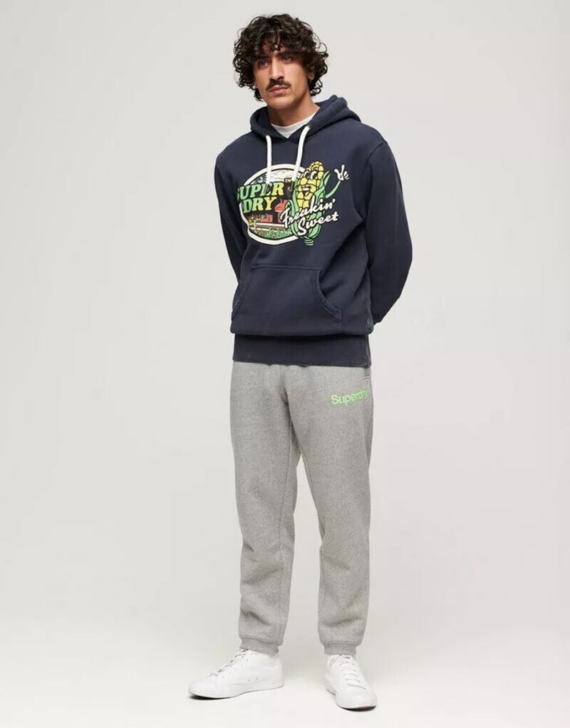 

Классические джоггеры Superdry Core светло-серого цвета вереска с логотипом