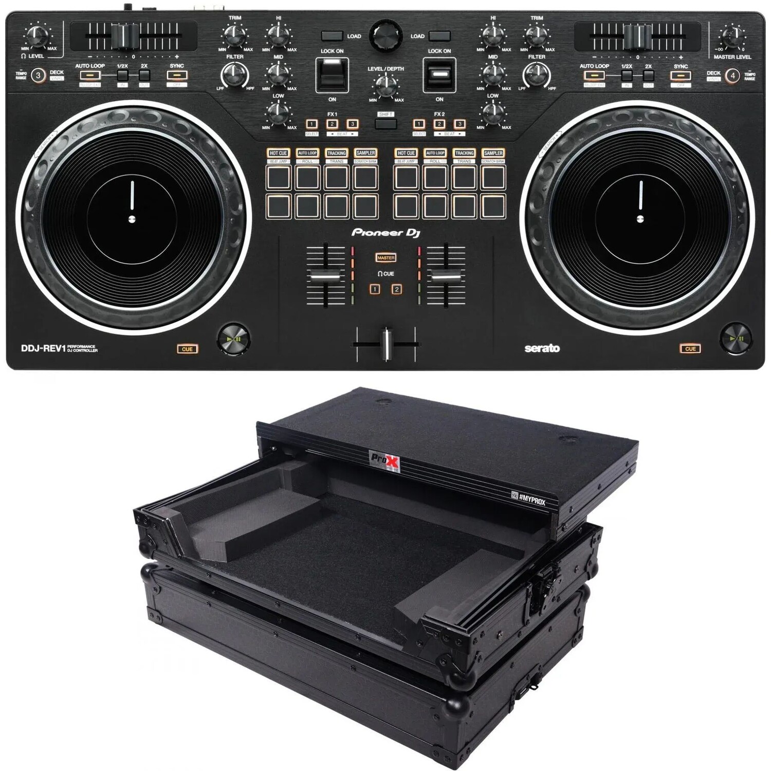 

Pioneer DJ DDJ-REV1 2-дековый контроллер Serato DJ с кейсом для полетов