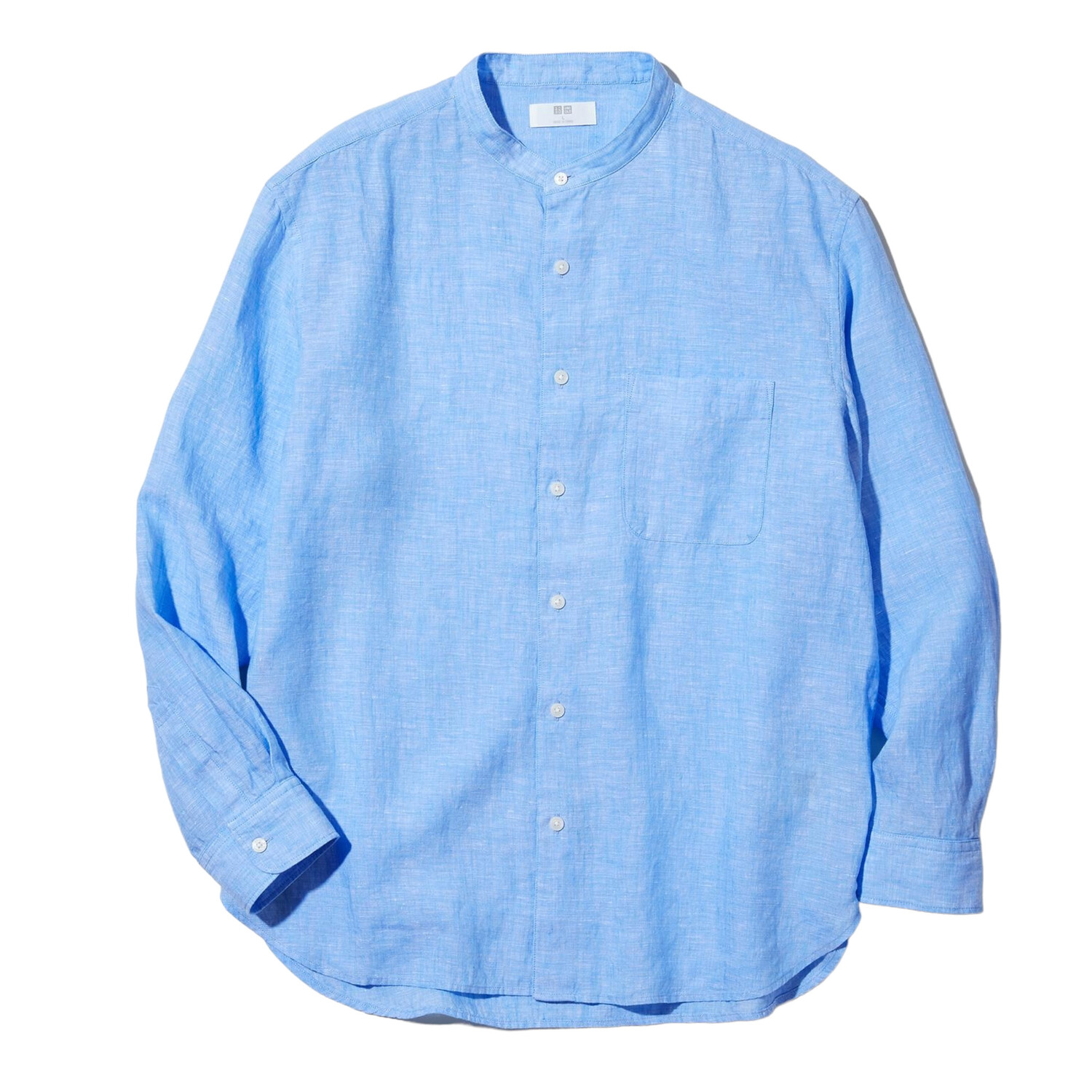 

Рубашка Uniqlo Premium Linen Regular Fit, голубой