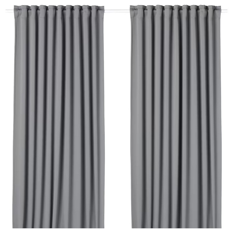 цена Шторы блокирующие свет Ikea Majgull, 145x250 см, серый
