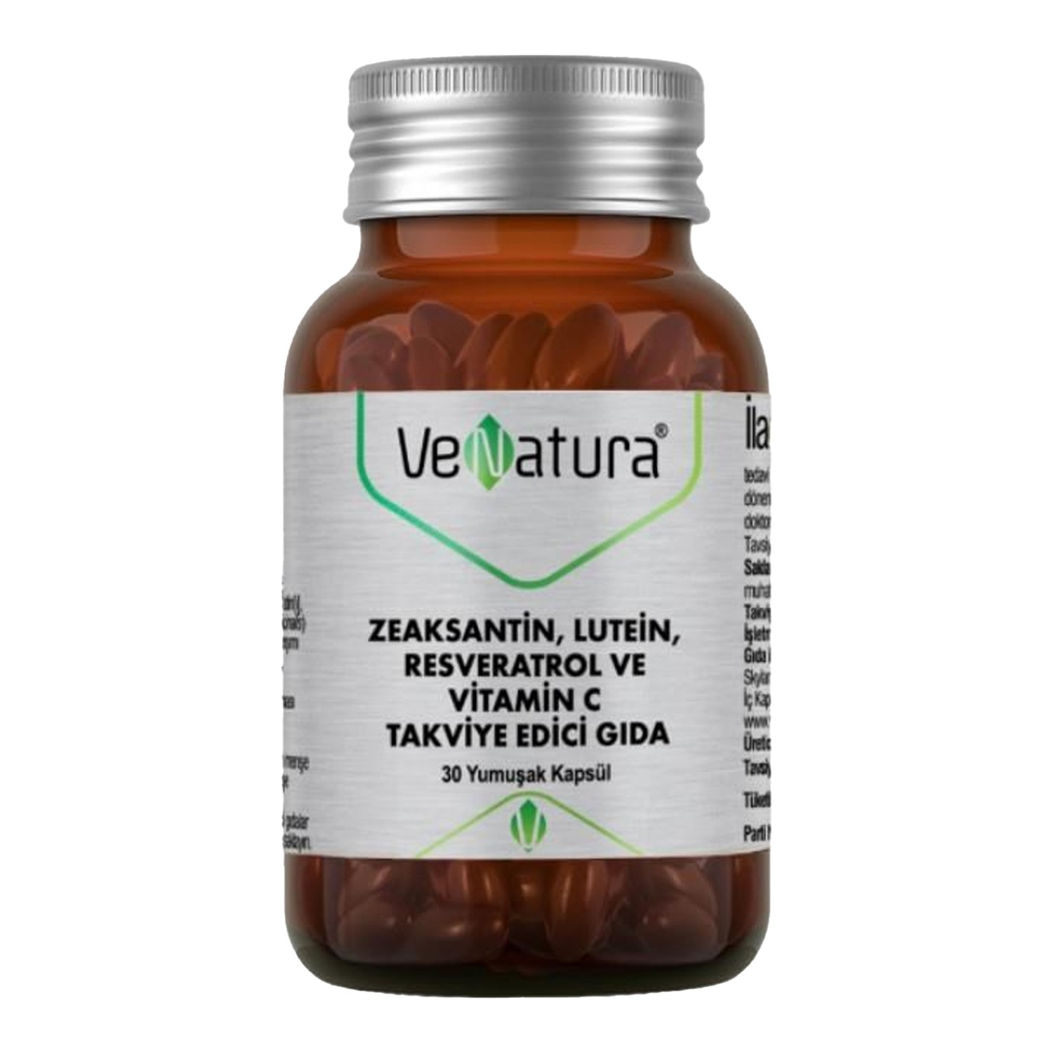 Пищевая добавка Venatura Zeaksantin, Lutein, Resveratrol Vitamin C, 30 капсул бад для поддержки зрения jarrow formulas лютеин 10 мг ликопин 10 мг в капсулах 60 шт