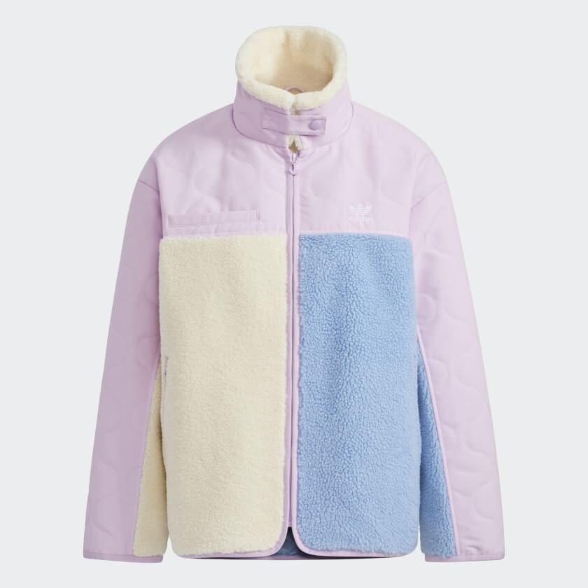 

Куртка adidas Sherpa, розовый/бежевый/голубой