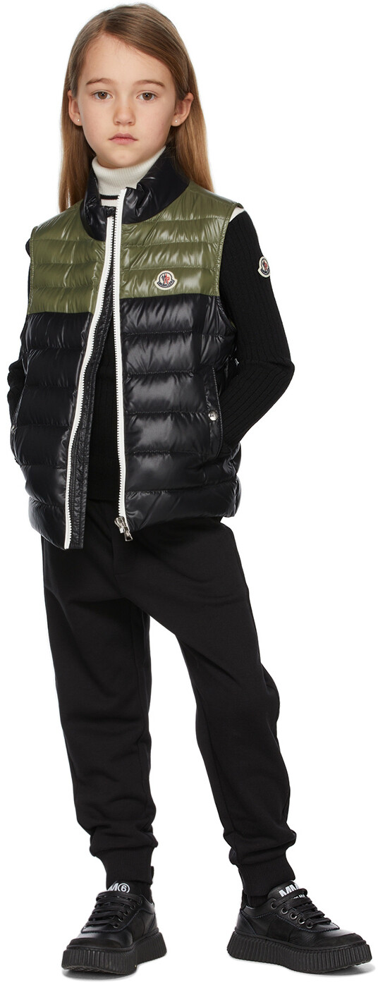 

Детская черно-белая водолазка из натуральной шерсти Moncler Enfant