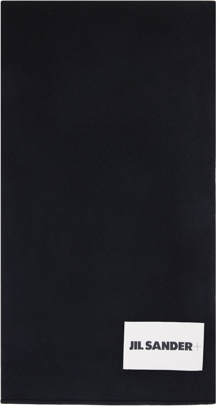 

Черный кашемировый шарф Jil Sander
