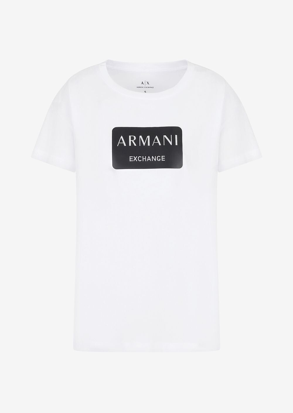 

Футболка Boyfriend First из хлопка с круглым вырезом и логотипом Armani Exchange, белый