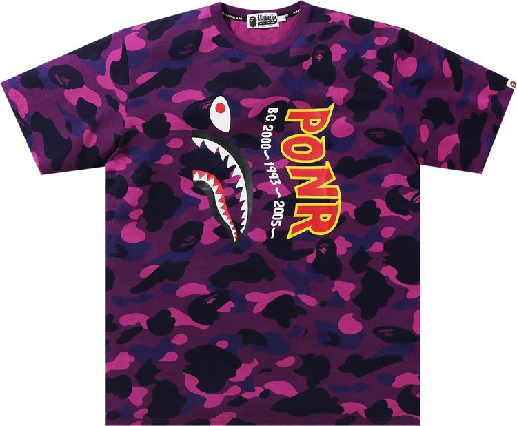 Футболка BAPE Color Camo Shark Wide Tee 'Purple', фиолетовый