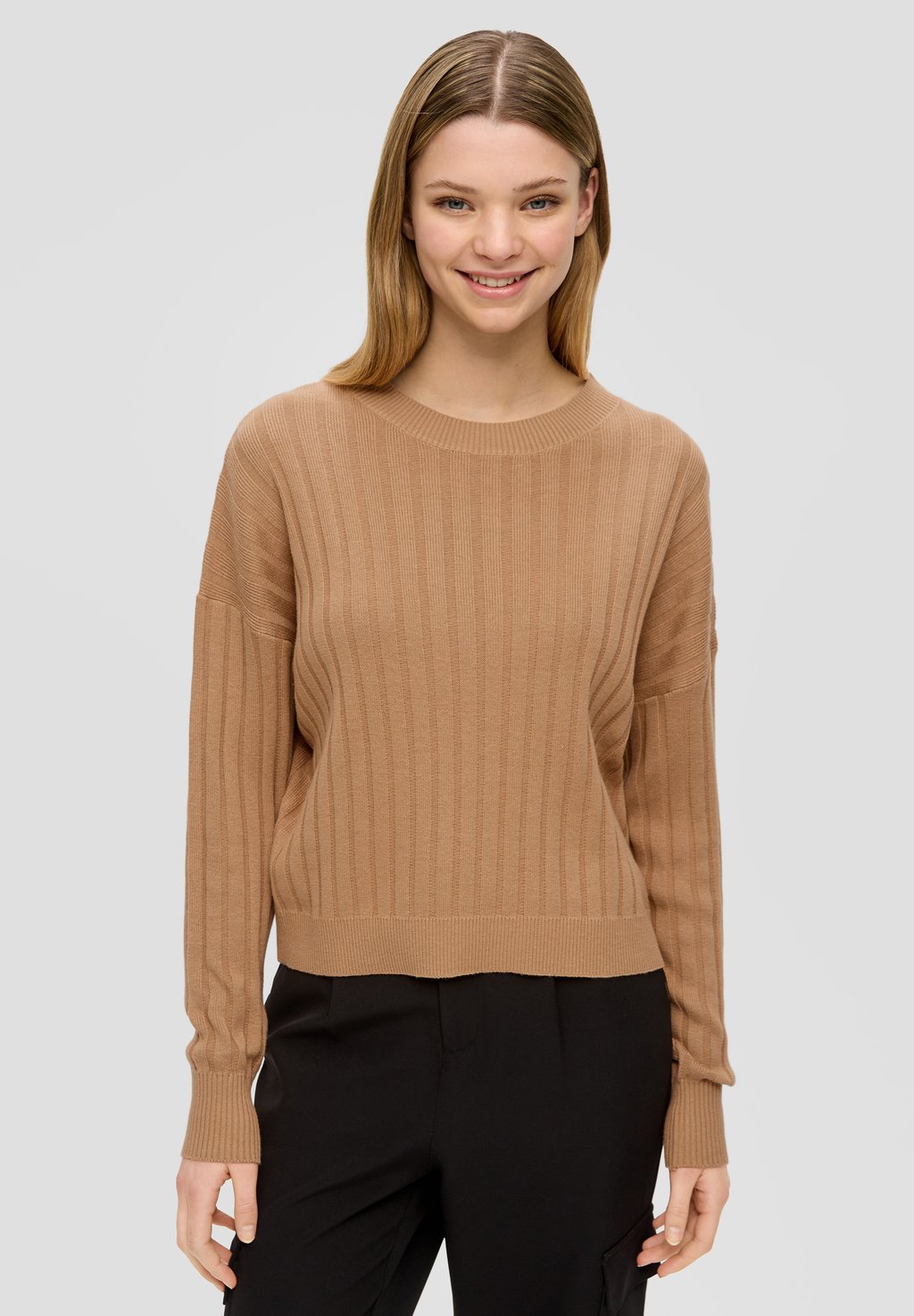 Вязаный свитер QS, цвет sandstein