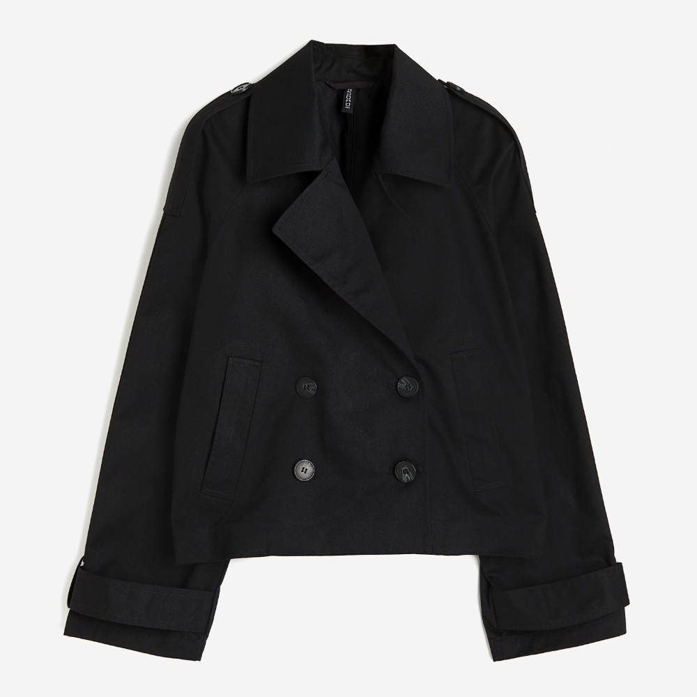 Куртка H&M Short Twill Pea, черный