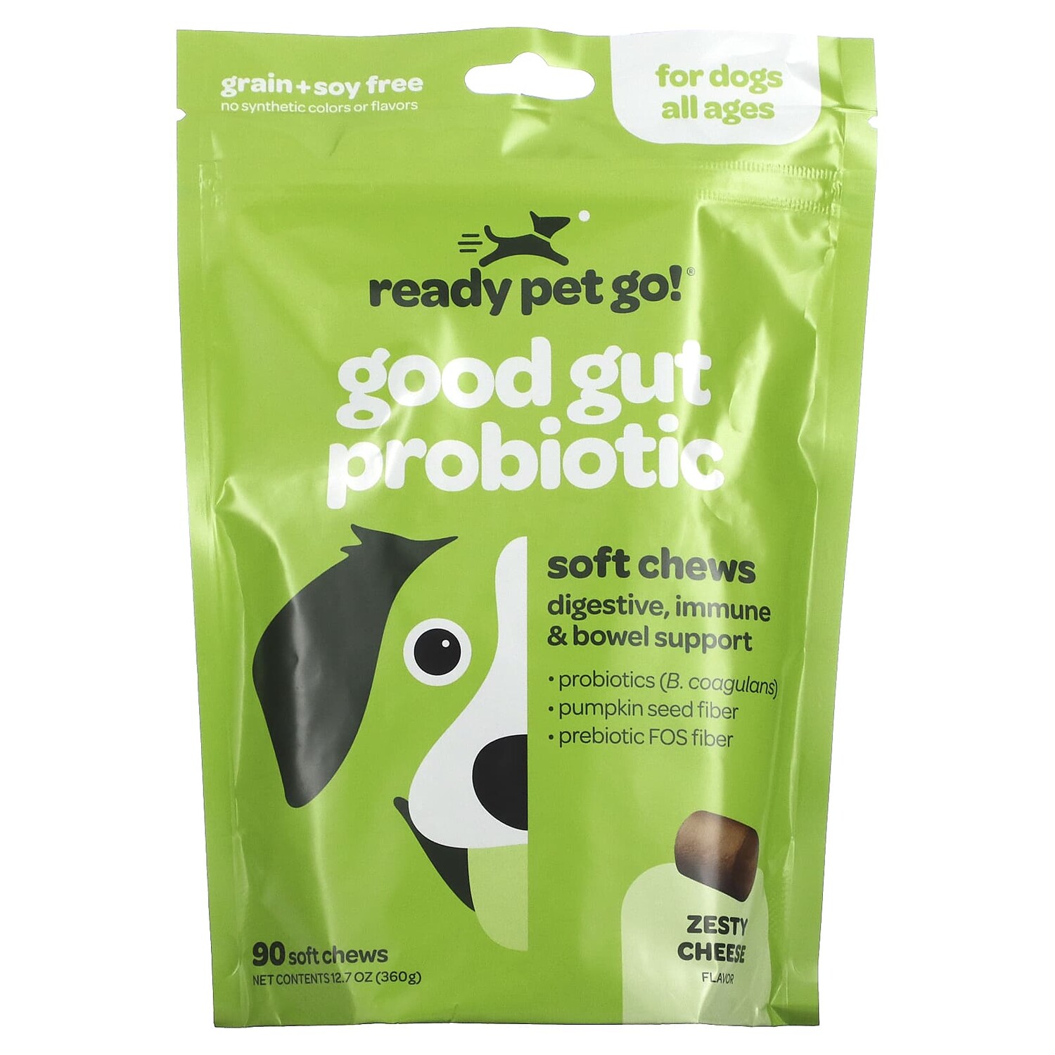 

Пробиотические Лакомства Ready Pet Go для собак всех возрастов, вкус сыра, 90 мягких жевательных конфет