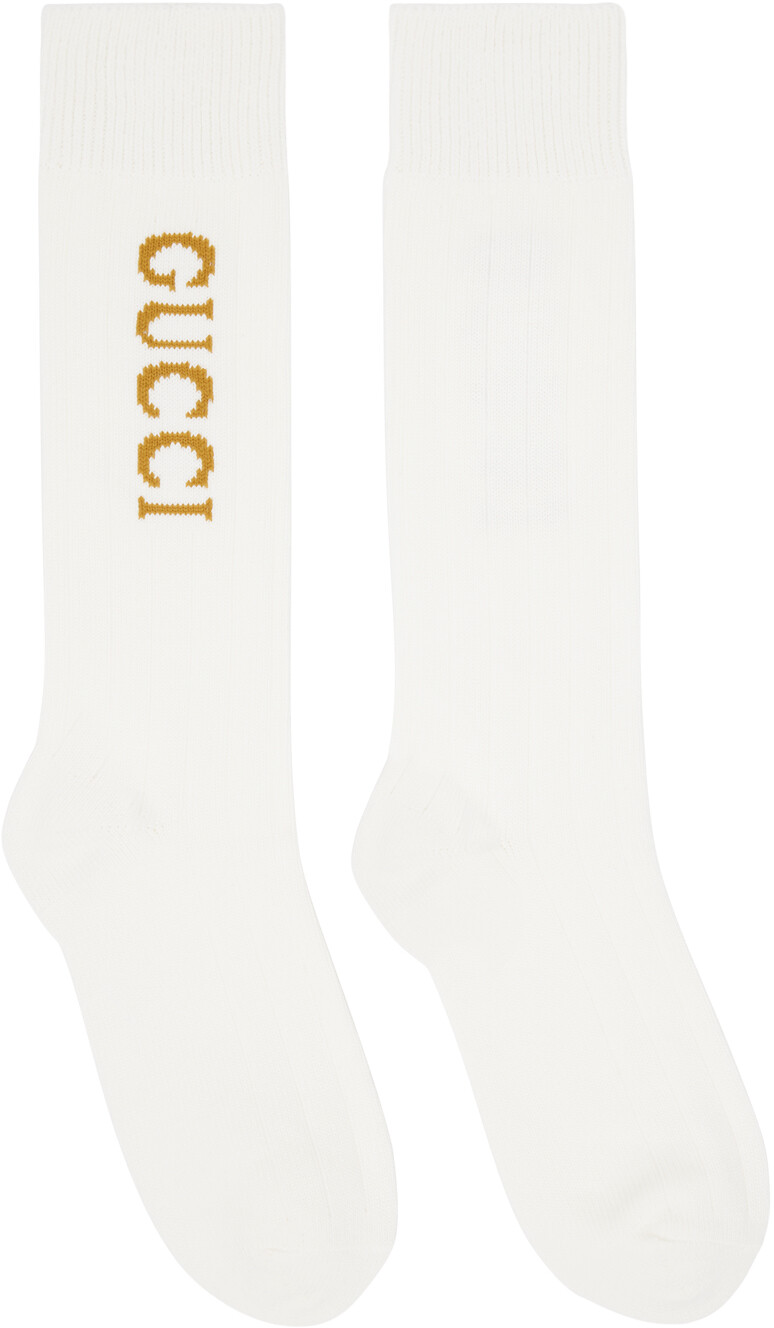 

Белые носки с логотипом Gucci