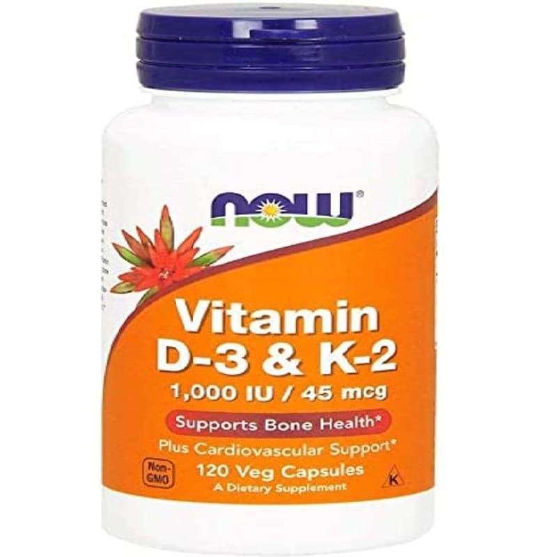 now foods bone strength поддержка здоровья костей 240 капсул Витамин D3 (1000 МЕ) + К2 45 мкг, 120 капсул