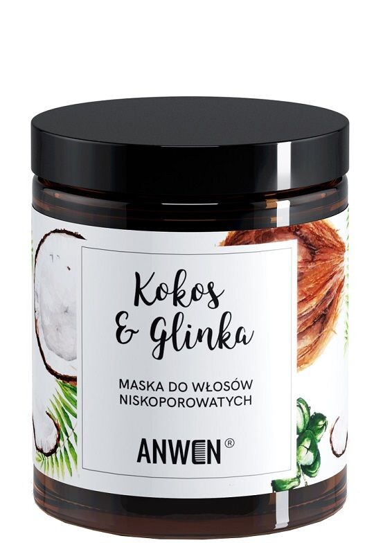 

Anwen Kokos i Glinka маска для малопористых волос, 180 ml