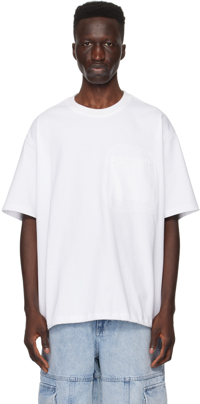 

Белая футболка с карманами Solid Homme, цвет White