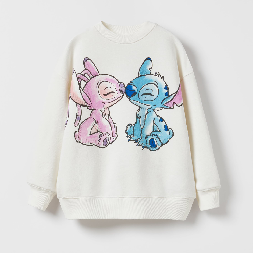 

Свитшот Zara Lilo & Stitch Surfer Disney, кремовый