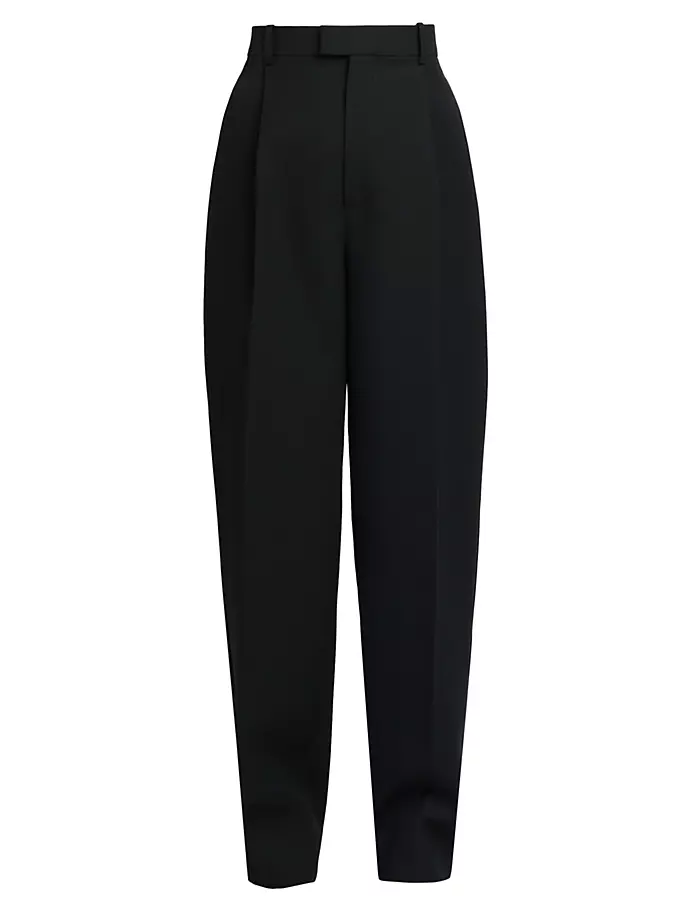 Индивидуальные широкие шерстяные брюки Bottega Veneta, черный