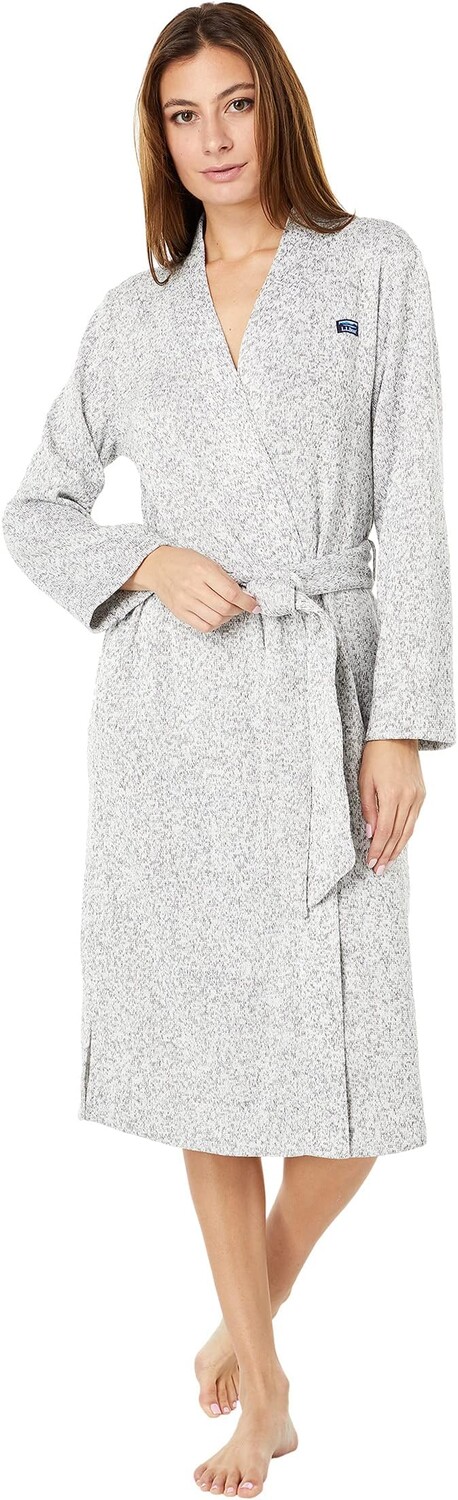 

Халат Lightweight Sweater Fleece Wrap Robe L.L.Bean, цвет Light Gray Heather