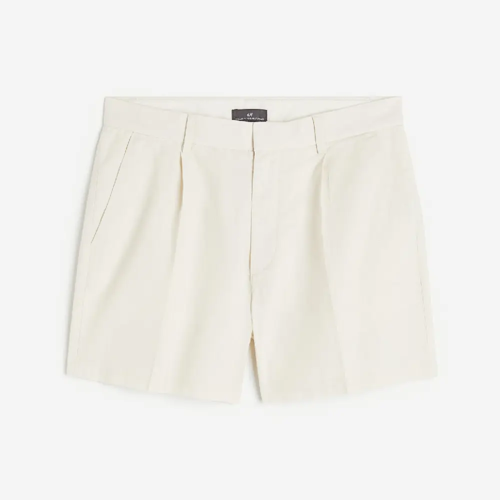 

Шорты H&M Regular Fit Linen-blend Tailored-look, белый