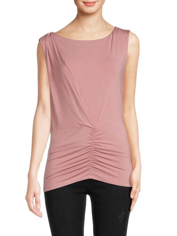

Топ без рукавов с рюшами Donna Karan Mauve