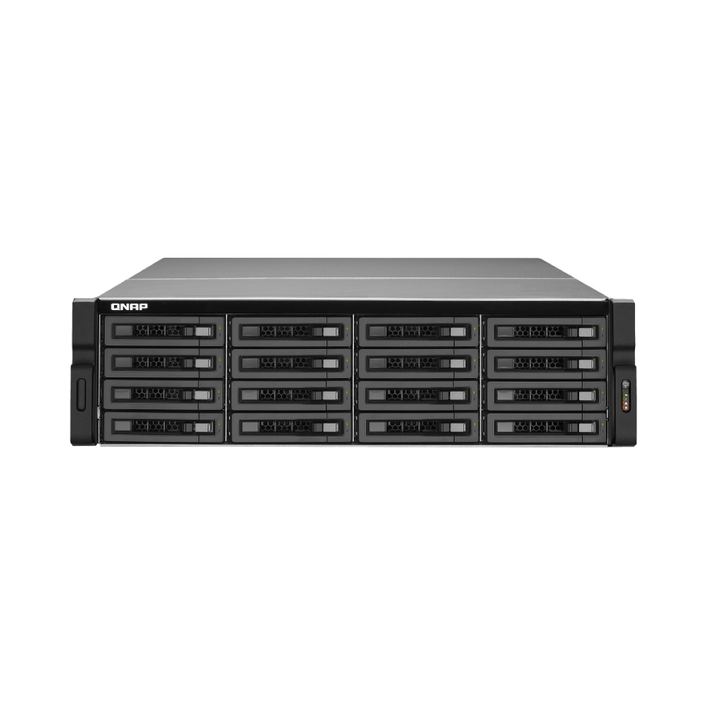 Серверное сетевое хранилище QNAP TS-1679U-RP, 16 отсеков, 4 ГБ, без дисков, черный серверное сетевое хранилище qnap ts 832pxu rp 8 отсеков 4 гб без дисков черный