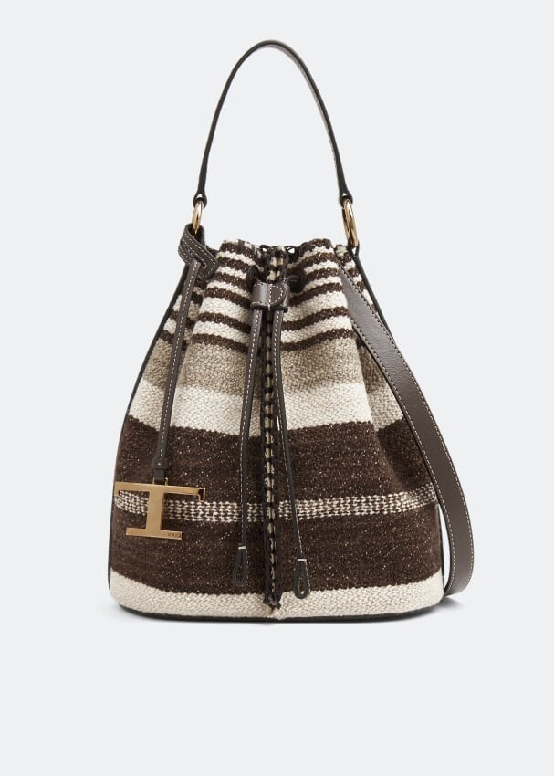 

Сумка TOD'S Fabric small bucket bag, коричневый