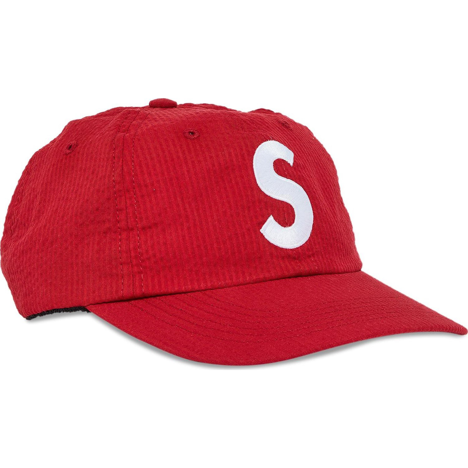 Бейсболка Supreme Seersucker S Logo 6-Panel, красный