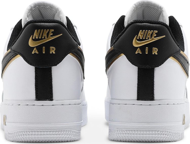 Nike air force 1 shop white with gold swoosh