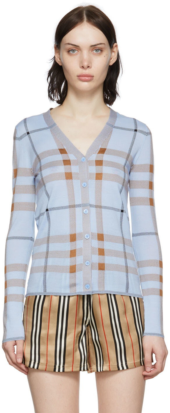 

Синий кардиган в винтажную клетку Burberry