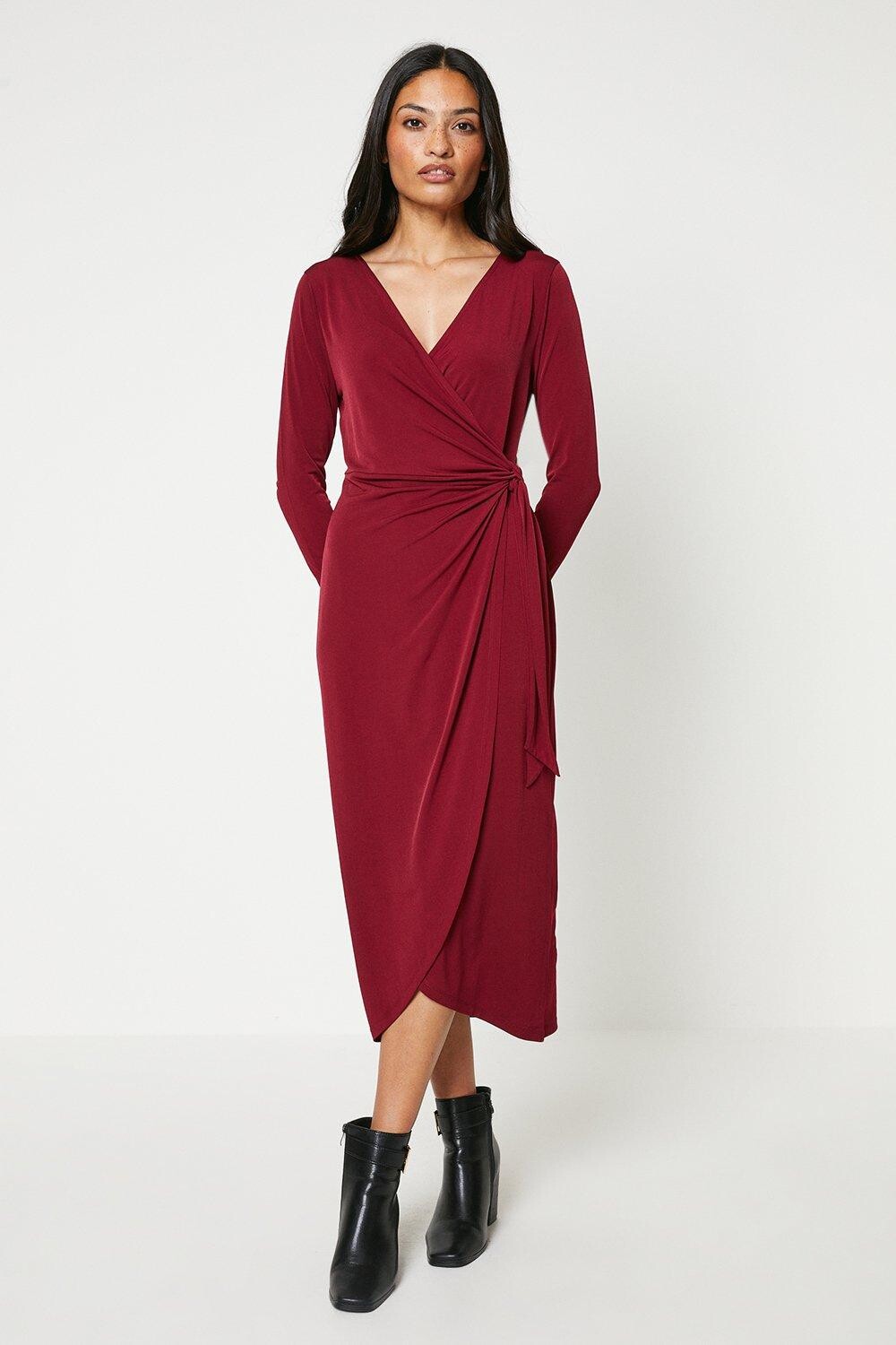 

Платье миди с запахом Berry Dorothy Perkins, красный