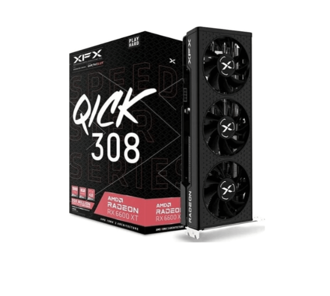 Игровая видеокарта XFX SPEEDSTER QICK308 RADEON RX 6600 XT, 8Gb RX-66XT8LBDQ - фото