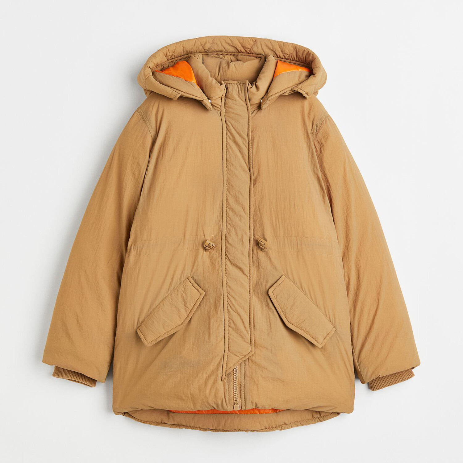 

Стеганая нейлоновая парка H&M Solid-color, бежевый