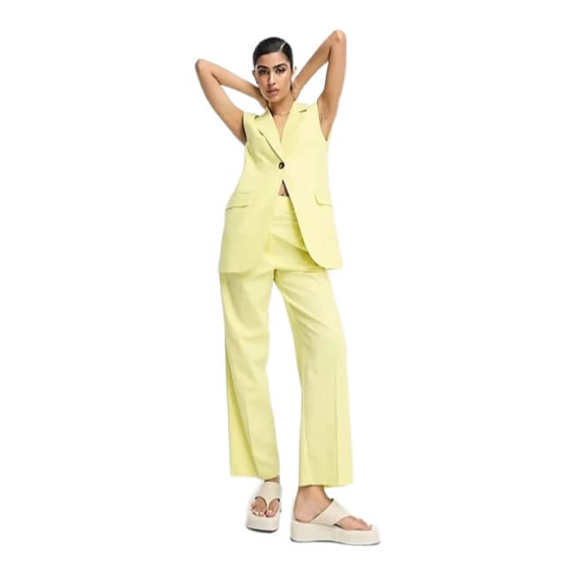 цена Зауженные брюки для мам Asos Design Linen, лимонный