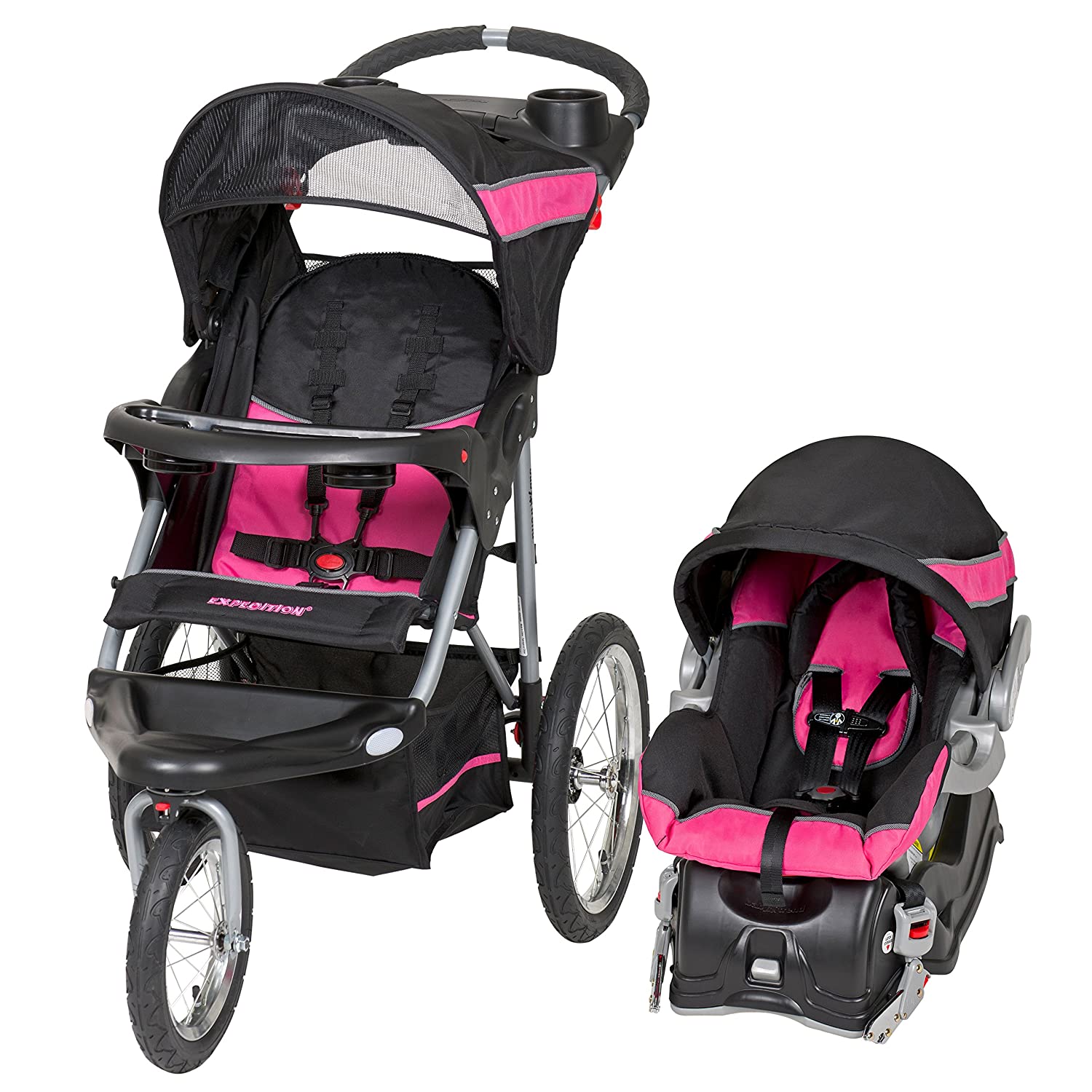 Детская коляска + автокресло Baby Trend Expedition Jogger, черный/розовый аскона baby flex spin 90x190